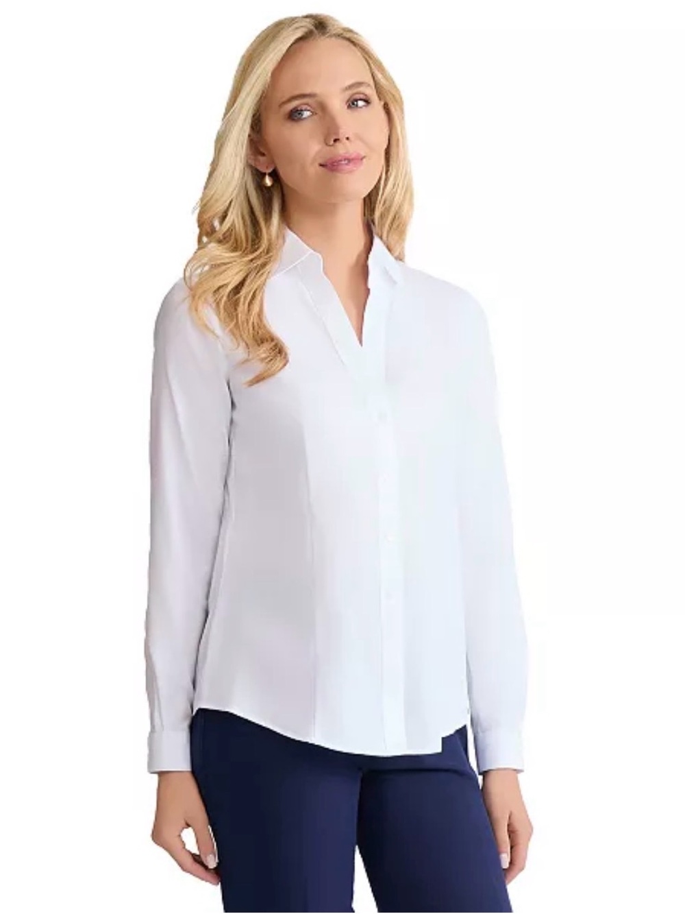 Crisp Jones New York Signature Button Down Shirt in White Large Like New, Easy C